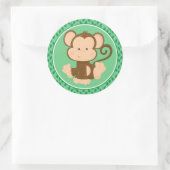 Singe | Baby Safari Animaux Classic Round Sticker (Sac)