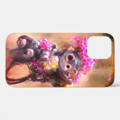 Singe bébé avec Fleurs iPhone / coque ipad (Verso (horizontal))