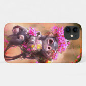 Singe bébé avec Fleurs iPhone / coque ipad (Dos (Horizontal))