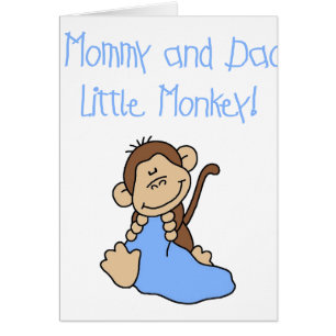 Singe bleu de maman et de papa