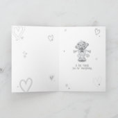 Singe Bleu mignon avec les coeurs Carte de remerci (Intérieur)