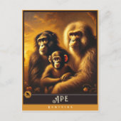 Singe | Carte postale vintage d'animal de compagni (Devant)