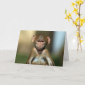 Singe Cheeky - Carte Baboon Bébé Cute (Fleur jaune)