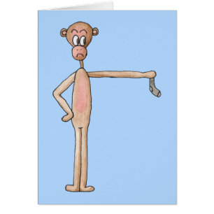 Singe de bande dessinée avec la chaussette puante