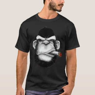 Singe de gorille avec T-shirt classique cigare