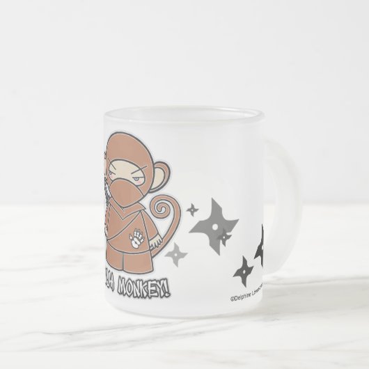 Singe de Ninja ! Avec la tasse de Shurikens (Devant droit)