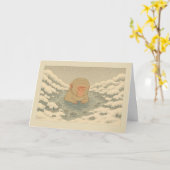 Singe des neiges - Carte de Noël (Fleur jaune)