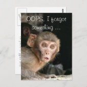 Singe effrayé avec grand yeux carte texte (Devant / Derrière)