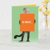 Singe En Briefs Être Bride Drôle Carte Anniversair (Fleur jaune)