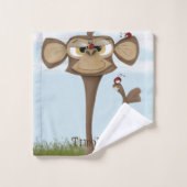 Singe idiot et coccinelles (Gant de toilette)