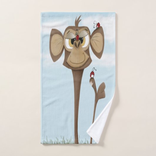 Singe idiot et coccinelles (Serviette à main)