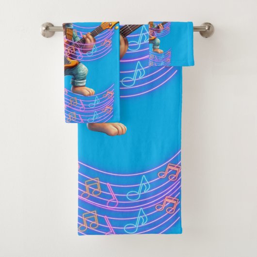 Singe jouant de la musique Serviette (En situation)