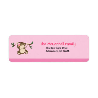 Singe Jouer rose ÉTIQUETTES DE ADRESSE IMPRIMANTES