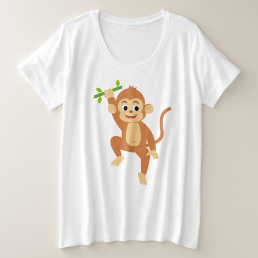 Singe mignon avec bambou (Design devant)