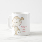 Singe mignon de ♥ de TASSE de ♥ avec (Devant gauche)