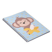 Singe mignon de Kawaii avec le carnet de banane (Côté Droit)