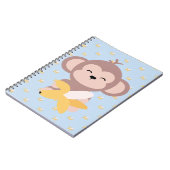 Singe mignon de Kawaii avec le carnet de banane (Côté gauche)