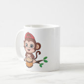 Singe mignon Jouer un tambour Mug (Devant gauche)