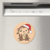 Singe Noël Animaux d'hiver Singes Magnet (In Situ (Lave-vaisselle))