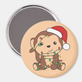 Singe Noël Animaux d'hiver Singes Magnet (Recto/Verso)