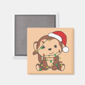 Singe Noël Animaux d'hiver Singes Magnet (Recto/Verso)