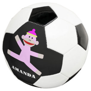 Singe rose balle de football personnalisée