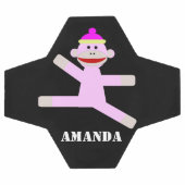 Singe rose balle de football personnalisée (Plat)