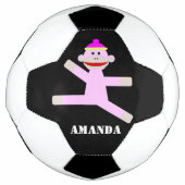 Singe rose balle de football personnalisée (Devant)