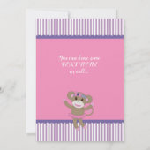 Singe rose pourpre Invitation Anniversaire (Dos)