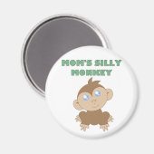 Singe soyeux - Aimant rond Standard De 2¼ Pouce (Recto/Verso)