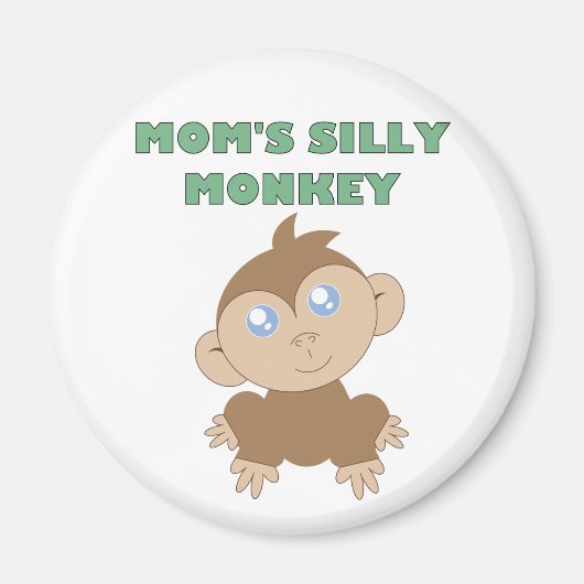 Singe soyeux - Aimant rond Standard De 2¼ Pouce (Devant)