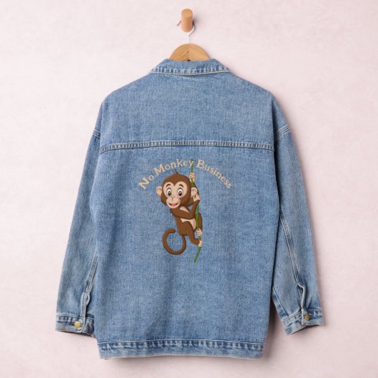 Singe Sur Vine Design Denim Veste (Hangar)