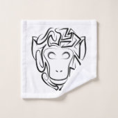 Singe tribal noir et blanc (Gant de toilette)
