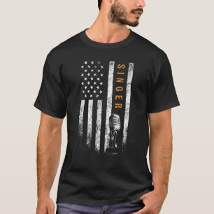 Singer American Flag Singing T-shirt