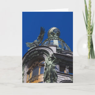 Singer Building, details Feestdagen Kaart