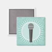 Singer Fun Turquoise Swirl Singer Magneet (Voorkant / Achterkant)