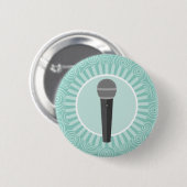 Singer Fun Turquoise Swirl Singer Ronde Button 5,7 Cm (Voorkant /achterkant)