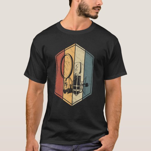 Singer geeft Studio-microfoonmuziek T-shirt (Voorkant)