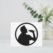 Singer Icon - Karaoke Logo Briefkaart (Staand voorkant)