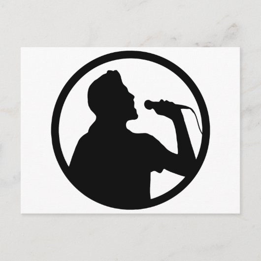 Singer Icon - Karaoke Logo Briefkaart (Voorkant)