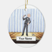 Singer - Male Keramisch Ornament (Links)