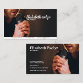 Singer met microfoon in studio visitekaartje (Voorkant / Achterkant)