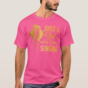 Singer Microfoon Bloemen Zingend Meisje Cho T-shirt