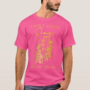 Singer  Microfoon Bloemen Zingend Meisje Cho T-shirt