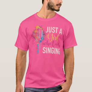 Singer  Microfoon Zingend Meisje Koor Opera T-shirt
