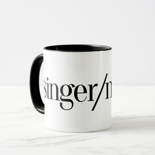 Singer/Mover Coffee Mok (Voorkant links)