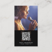 Singer Musician Modern Black QR Code Visitekaartje (Voorkant)