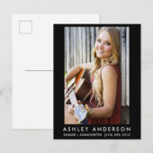 Singer Musician Photo Briefkaart - Black (Voorkant / Achterkant)