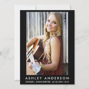 Singer Musician Photo Card Black