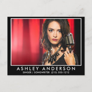 Singer Musician Photo White Lijst Briefkaart